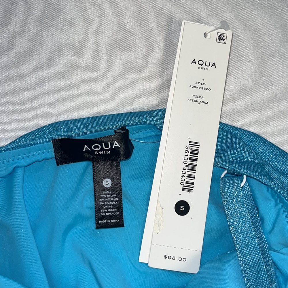 AQUA SQUARE NECK ONE PIECE SWIMSUIT Sz SMALL - Picture 8 of 11